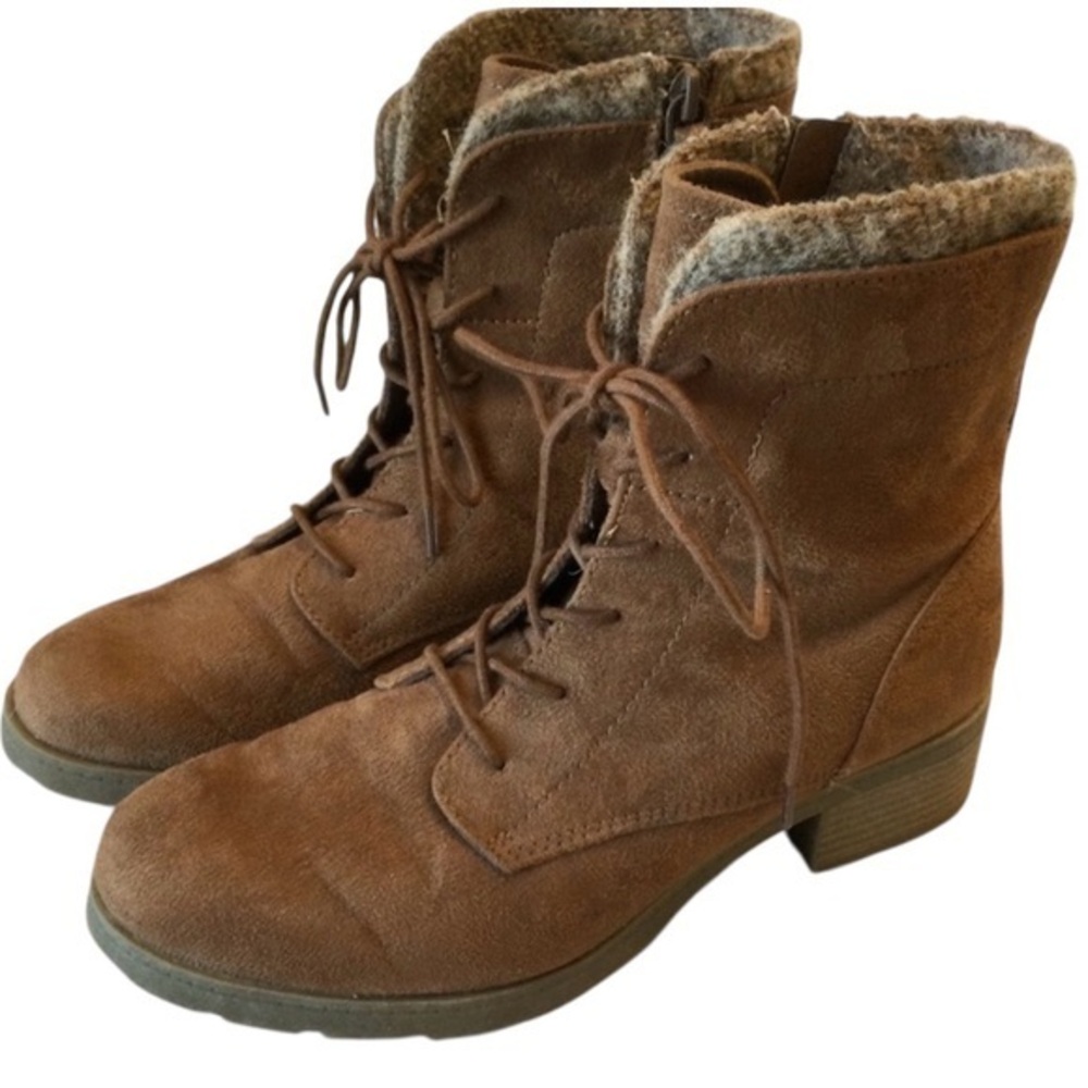 Universal Thread Suede Leather Brown Chic Lace-Up Ankle Boots Size Womens 9.5